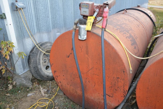 1000 Gal. Gas Barrel w/110v Filrite FR701 Pump w/Meter and Electric Nozzle; 48"x11'3"