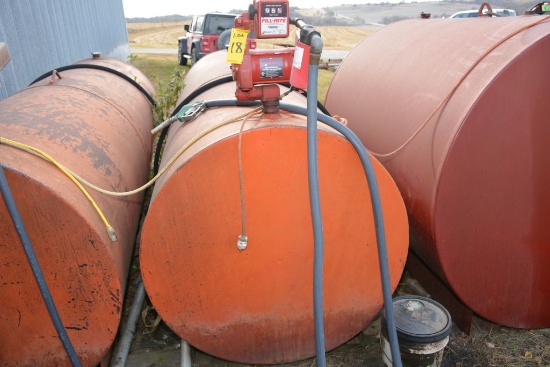 1000 Gal. Red Diesel Barrel w/110v Filrite FR701 Pump w/Meter and Electric Nozzle; 48"x11'3"