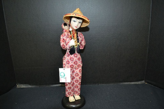 Hand made 13 in. Chinese doll with child