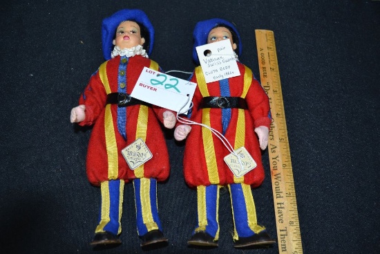 PR of vintage Vatican swiss guards, clothe bodies from 1960s- both made in Italy