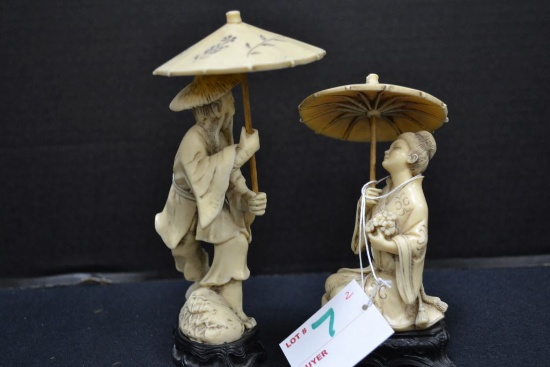 PR of resin Chinese figures  7in and 6 in high