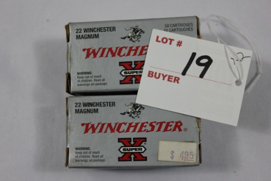 Winchester .22 Win. Mag. Cartridges; 2 Boxes, 50 Rds./Box
