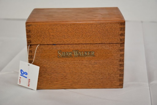 Shaw Walker Dove-Tailed Wooden Recipe Box w/Matchbooks from Las Vegas Casinos