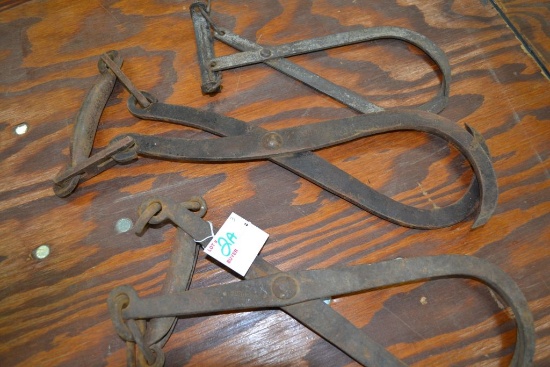 3 Vintage Ice Tongs By Vivian and Schrader