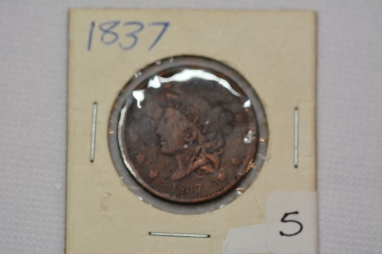 U.S. Large Cent; 1837; VG