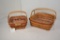 Pair of Longaberger Baskets to include Double Handle Bayberry Christmas Collection 1993 Edition Bask