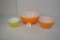 Pyrex Primary 3-Piece Nested Mixing Bowls; No.401, 402, and 404