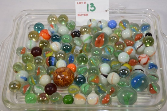 1 Large Lot of Various Marbles to include Shooters and 1 Clay