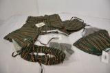 1 Lot of 8 Longaberger NOS Holiday Cheer OE Stripe Fabric Liners; Various Sizes including Serving Tr