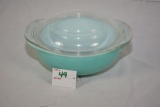 Pyrex Aqua Covered Casserole Dish; No. 023; Normal Wear