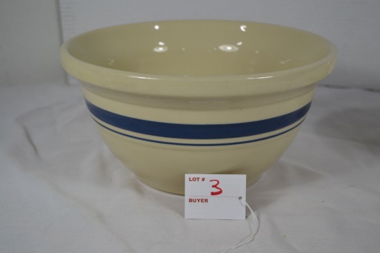 Roseville FP, USA Pottery Friendship Blue Strip Pattern Bowl; 10"x5"