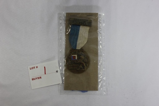 Vintage Swiss Marksmanship Medal w/Ribbon - 1896 – 1946 Jubilaums Wettkampfe Des V.O.V. Zurich