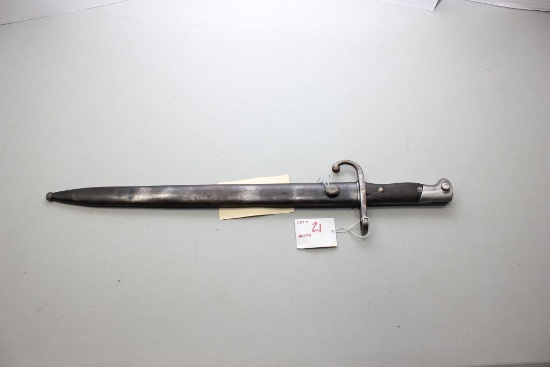 Argentine Model 1909 Bayonet w/Metal Scabbard; Matching SN B2406; Mfr. Weyersberg Kirschbaum & Co.,