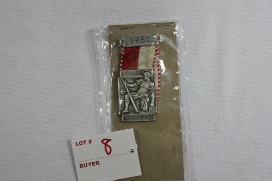 Vintage Swiss Marksmanship Medal w/Ribbon - 1950 – S. S.V. – S.S.C., E.F.S. – T.F.C.