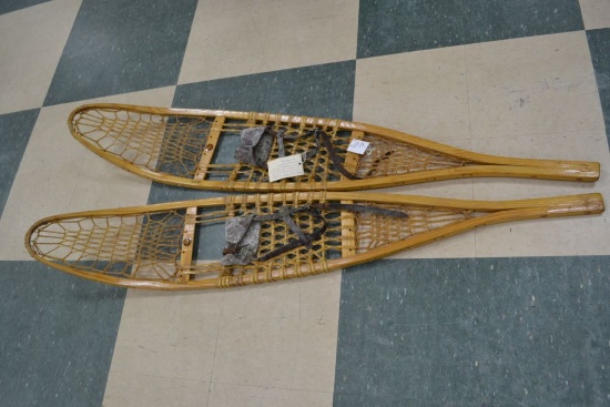 Pair of Vermont- Tubbs Snowshoes, 57"x 10", Leather Bender, "These Snow Shoes Are The Cadillac For C