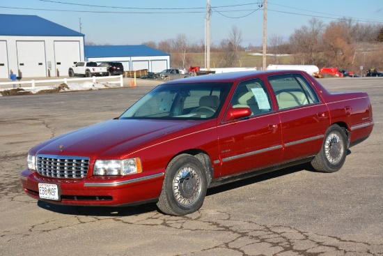 1999 Cadillac Deville D'Elegance, Red, 71688 Miles, Front Wheel Drive, White Leather Interior, Heate