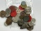 Bag of Tokens mad Metals, including Tax Tokens, Good For's, Transportation, Amusement, and a Wooden