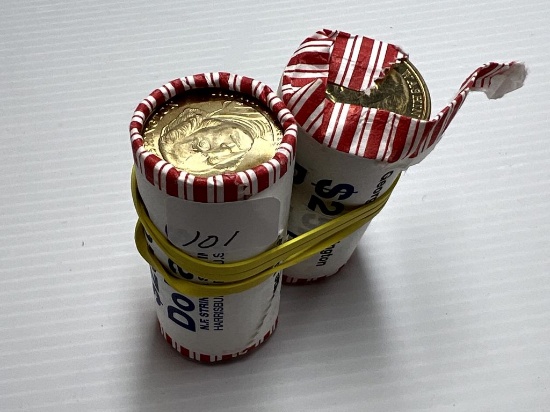$25 Roll of Mint Sealed Presidential Dollars - George Washington; x's the Bid