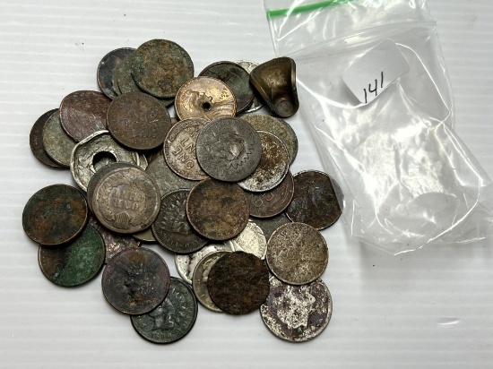 Baggie of Damaged US Coinage - Some Silver