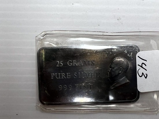 25 Gram Silver Bar - Toned Proof Finish