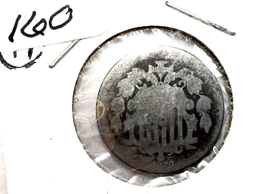 1870 Shield Nickel - AG