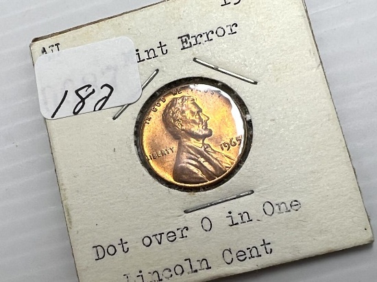 1965 Lincoln Memorial Cent - Dot over O Mint Error - MS