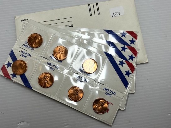 1982 Lincoln Memorial Cent Set Seven Coin Set; x's the Bid