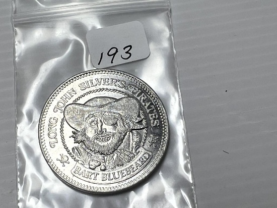 Long John Silvers Medal Bart Bluebeard Aluminum