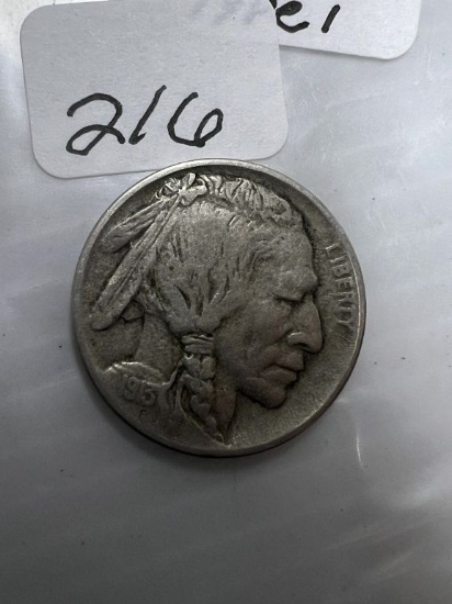 1913D Type 1 Buffalo Nickel - VG