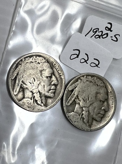 2-1920S Buffalo Nickel - Average Circulated Condition