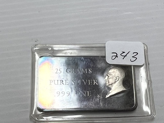 25 Grams silver Bar - Toned Proof Finish