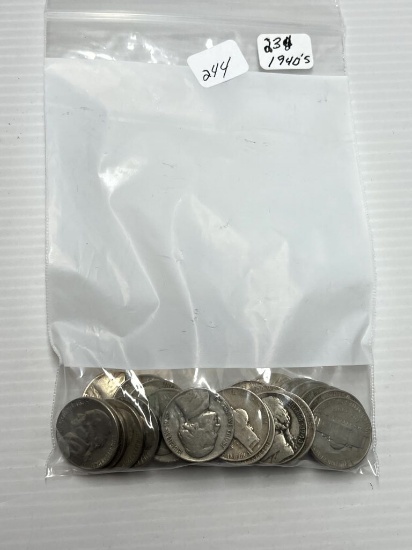 23 - 1940's Jefferson Nickels - Average Circulated Condition