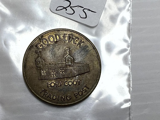 Good Luck  Brass Token Fort Cody Trading Post /Buffalo Bills Home Town North Platte, Nebraska