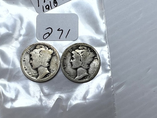 1917 & 1918 Mercury Dimes - AG/G