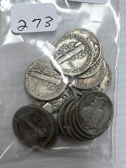 18-1930's Mercury Dime -AG/G-VG