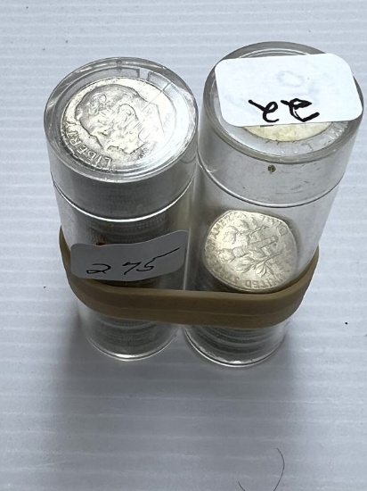 72-Silver Roosevelt Dimes - Average Circulated Condition