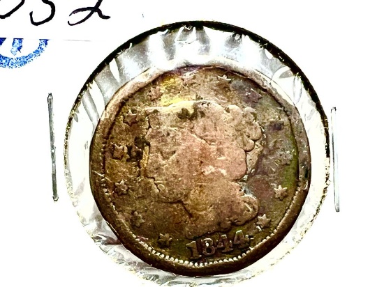 1844 Braided Hair Large Cent G+