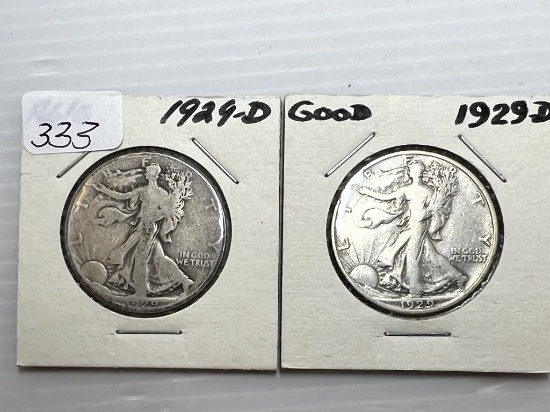 2-1929D Walking Liberty Half Dollar - AG/G