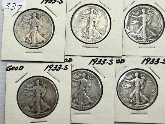 6-1933S Walking Liberty Half Dollar - G