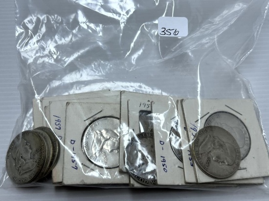 17-1950'S Franklin Silver Half Dollar - Average Circulated Condition