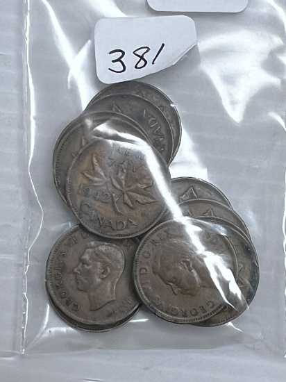 12-1940's Canadian Small Cents