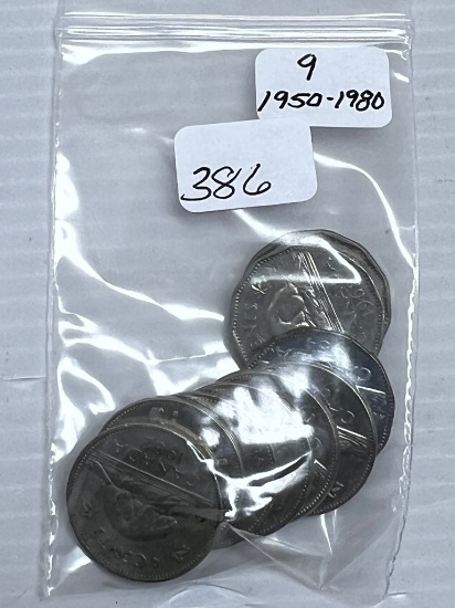 9-1954 to 1982 Canadian Nickels - Average Circulated Condition