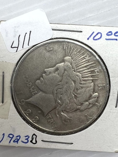 1923D Silver Peace Dollar - VF