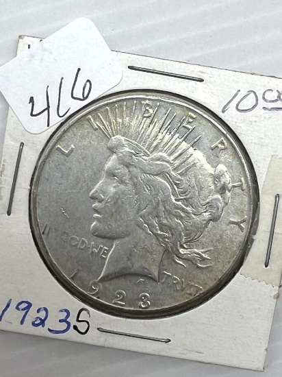 1923S Silver Peace Dollar - VF