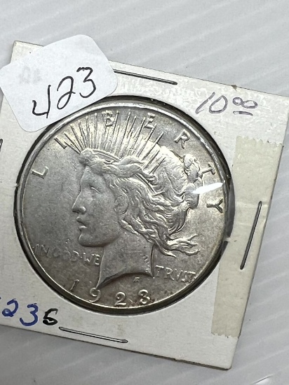 1923S Silver Peace Dollar - AU
