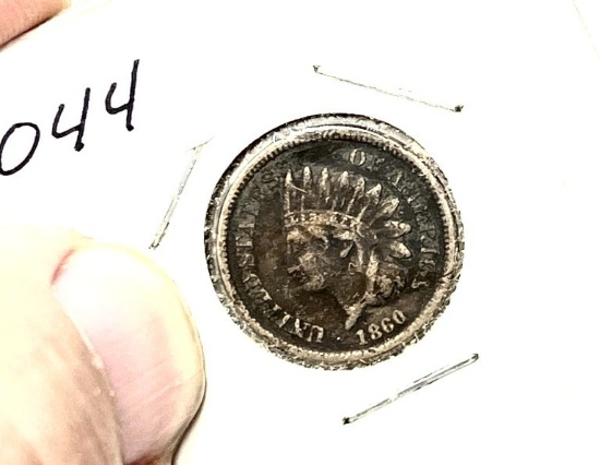 1860 Indian Head Cent, CN -VG -Dark