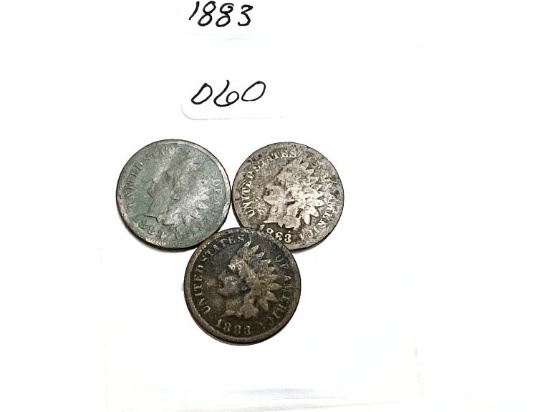 3-1883 Indian Head Cent -AG/G