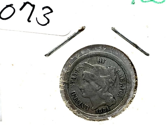 1881 Three Cent Nickel - VF+