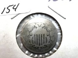 1867 Shield Nickel Without Rays - Fair