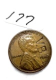 1945 Lincoln Wheat Cent -XF/AU Counterstamped V.B.